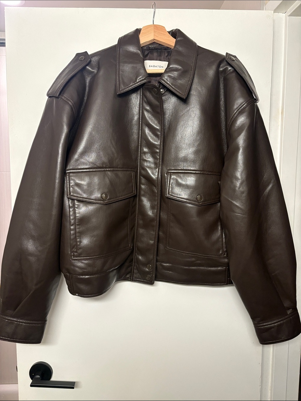 Aritzia Babaton - Leather Bomber Jacket